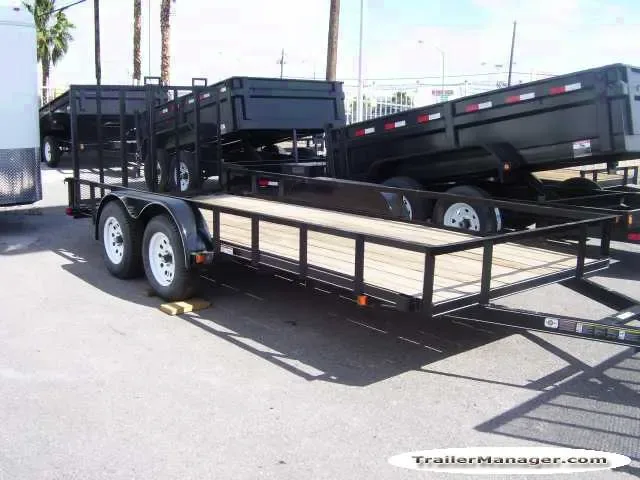 16ft TA Black Utility Trailer w/Rear Ramp Gate