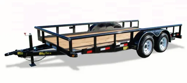 16ft Black Pipe Rail Utility Trailer w/Ramp