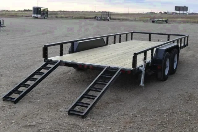 18ft Tandem 7000lb Axle Equipment Trailer w/Ramps
