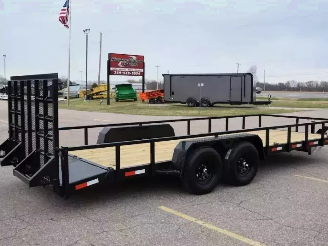 BND 20' LANDSCAPE UTILITY TRAILER w/ 5200LB AXLES AND HD REAR RAMP GATE