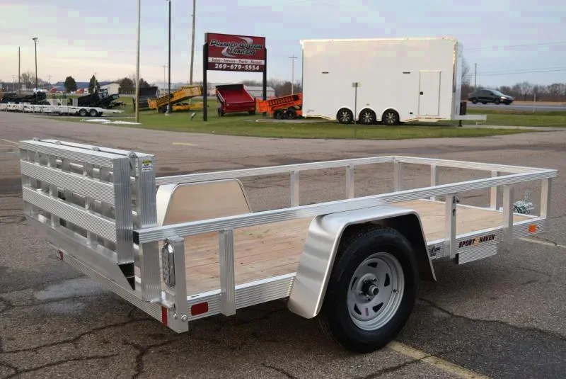 SPORT HAVEN 5x10 OPEN UTILITY TRAILER w/ BI-FOLD RAMP GATE
