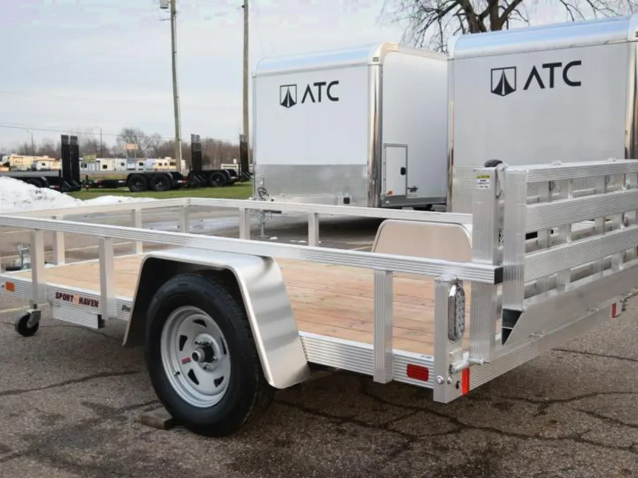 SPORT HAVEN 5x10 OPEN UTILITY TRAILER w/ BI-FOLD RAMP GATE