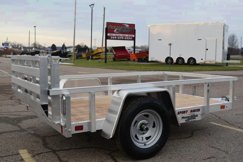 SPORT HAVEN 5x8 OPEN UTILITY TRAILER w/ BI-FOLD GATE