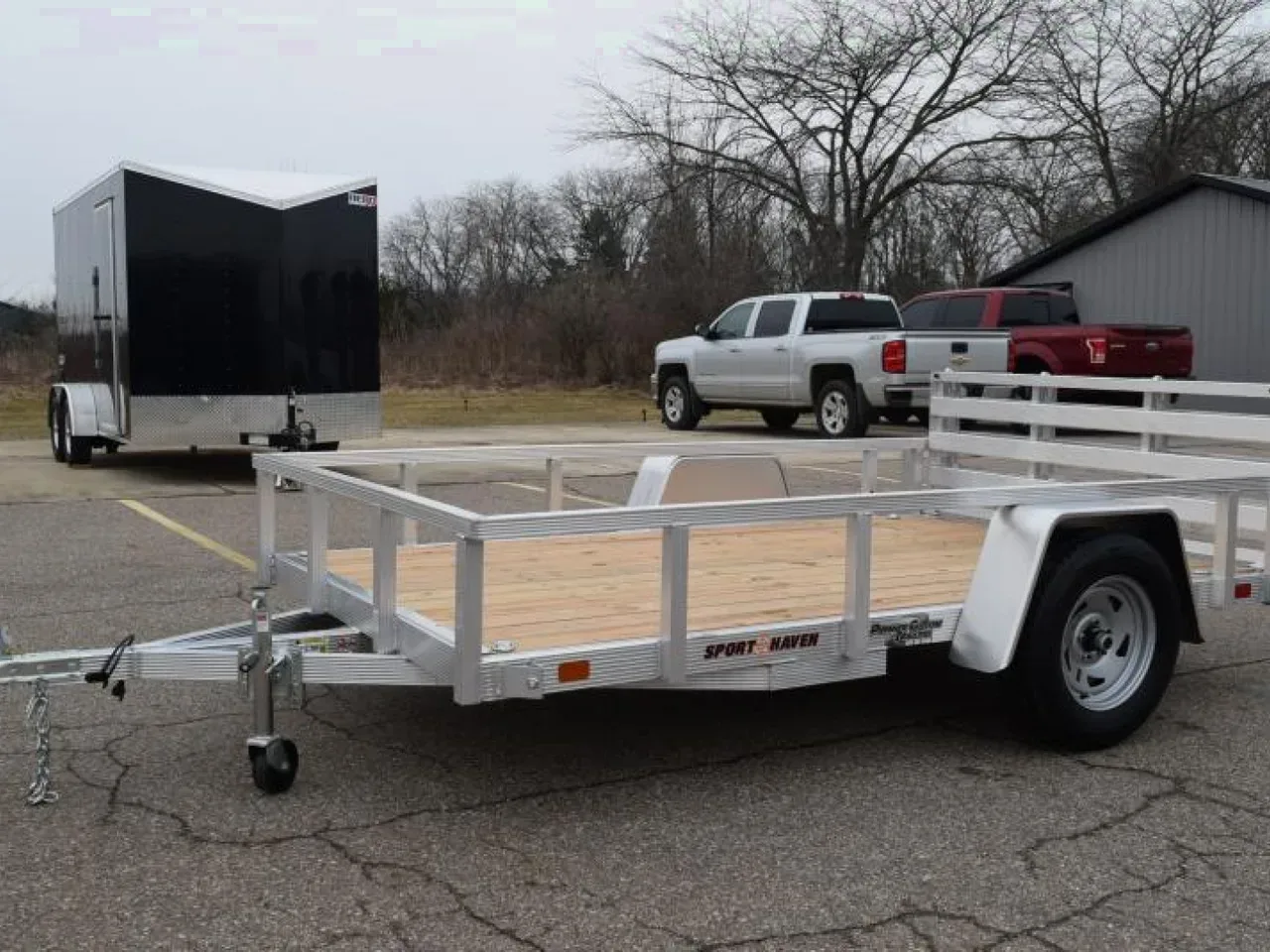 SPORT HAVEN 6x10 OPEN UTILITY TRAILER w/ BI-FOLD RAMP GATE