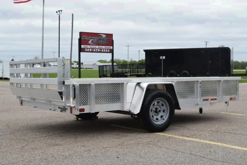 SPORT HAVEN 6x12 OPEN UTILITY TRAILER w/ ATP SIDES AND BI-FOLD RAMP GATE