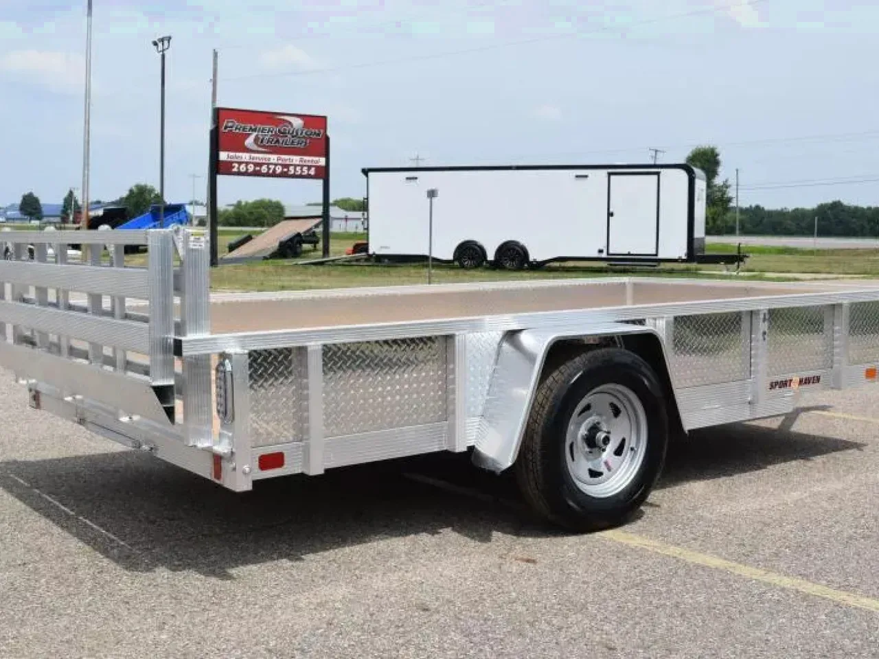 SPORT HAVEN 6x12 OPEN UTILITY TRAILER w/ ATP SIDES & BI-FOLD GATE