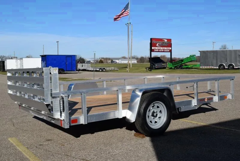 SPORT HAVEN 7x12 OPEN UTILITY TRAILER w/ BI-FOLD RAMP GATE