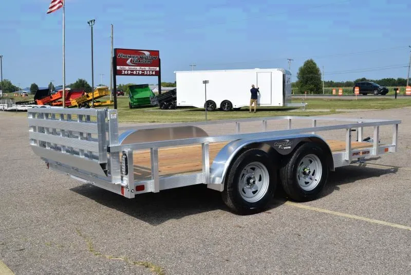 SPORT HAVEN 7x14 OPEN UTILITY TRAILER W/ BI-FOLD REAR RAMP GATE