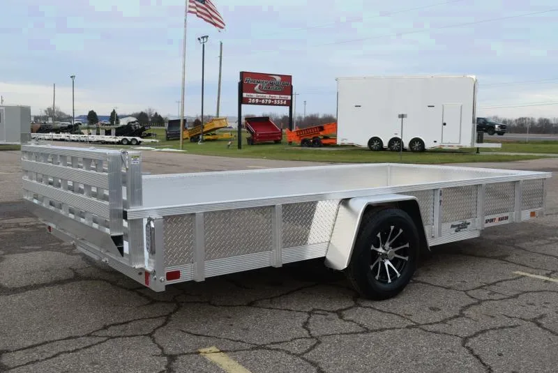 SPORT HAVEN 7x14 DELUXE OPEN UTILITY TRAILER w/ ATP SIDES & BI-FOLD RAMP GATE