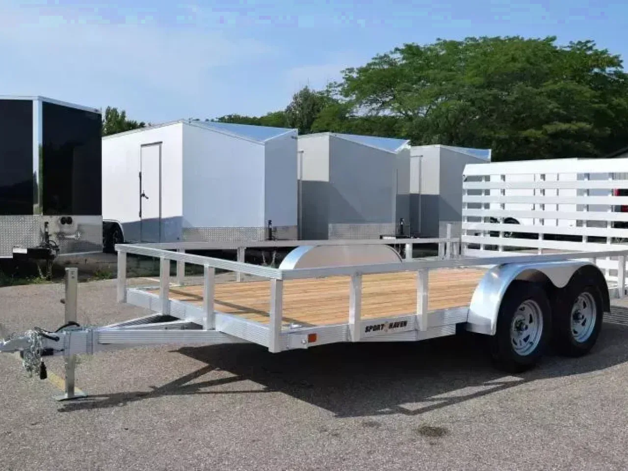 SPORT HAVEN 7x14 OPEN UTILITY TRAILER W/ HD REAR RAMP GATE