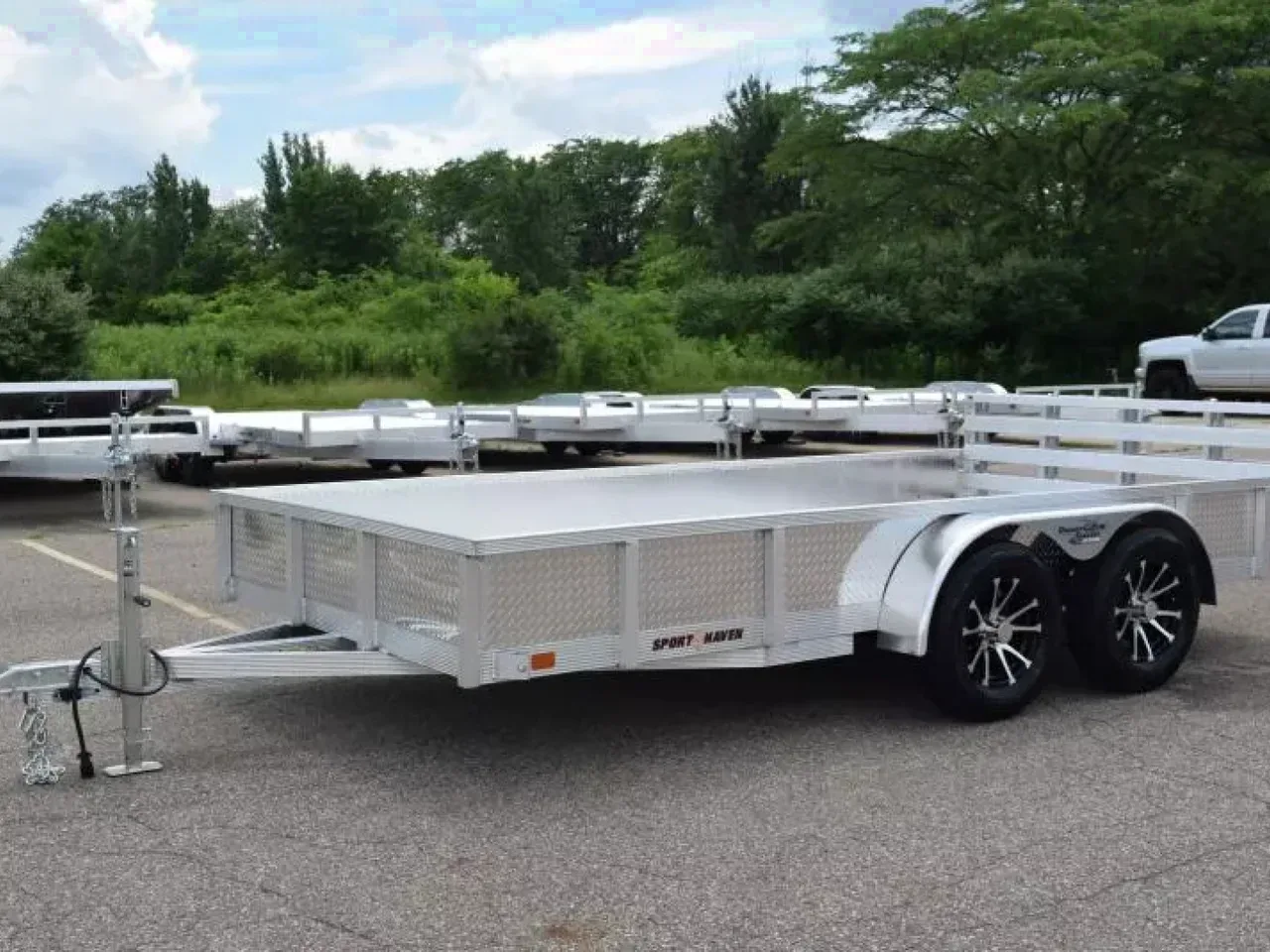SPORT HAVEN 7x14 DELUXE OPEN UTILITY w/ BI-FOLD RAMP GATE & ATP SIDES