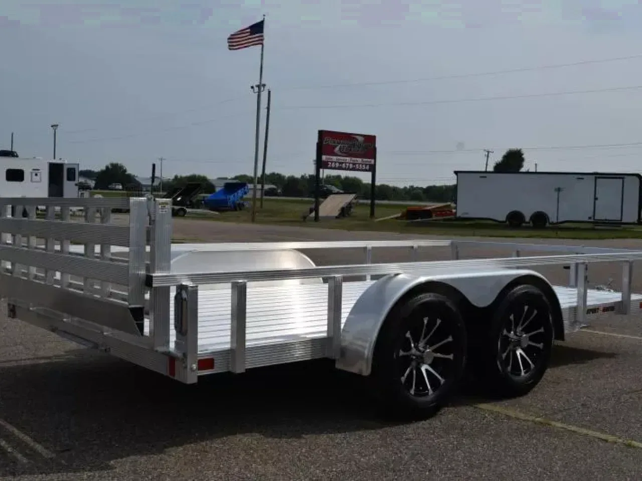 SPORT HAVEN 7x14 DELUXE OPEN UTILITY w/ BI-FOLD RAMP GATE