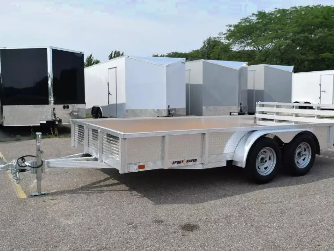 SPORT HAVEN 7x14 OPEN UTILITY w/ BI-FOLD RAMP GATE & ATP SIDES
