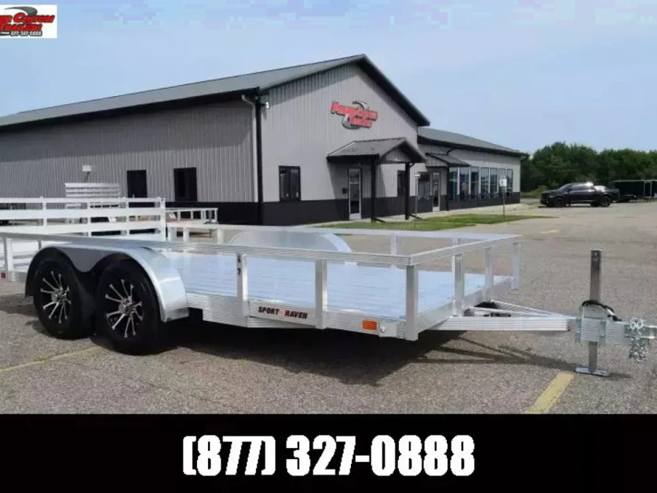 SPORT HAVEN 7x14 DELUXE OPEN UTILITY w/ BI-FOLD RAMP GATE