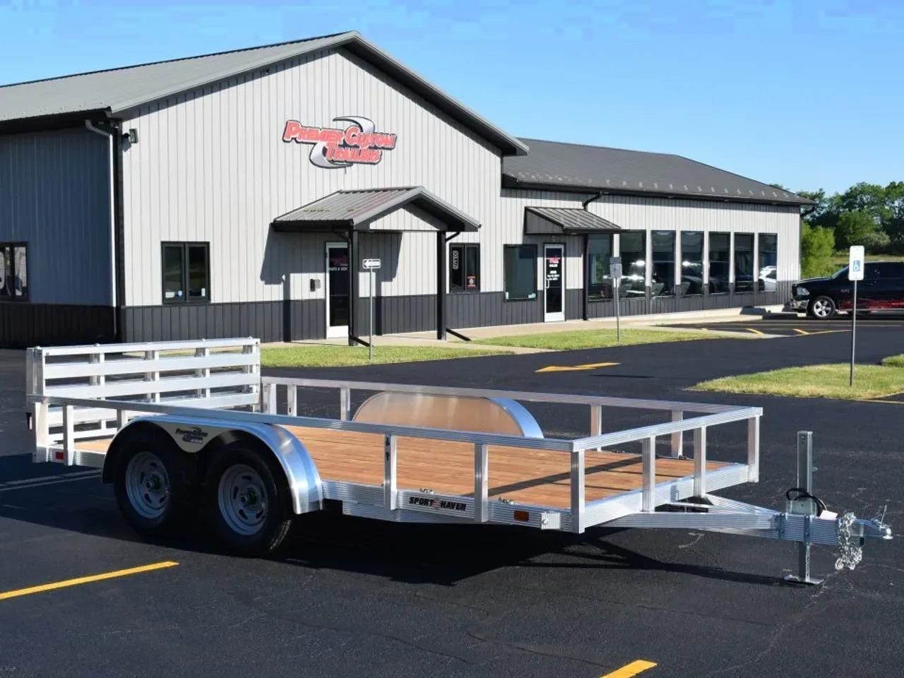 SPORT HAVEN 7x14 OPEN UTILITY w/ BI-FOLD RAMP GATE