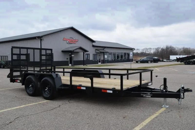 BND 16' LANDSCAPE UTILITY TRAILER w/ 5200LB AXLES AND HD REAR RAMP GATE