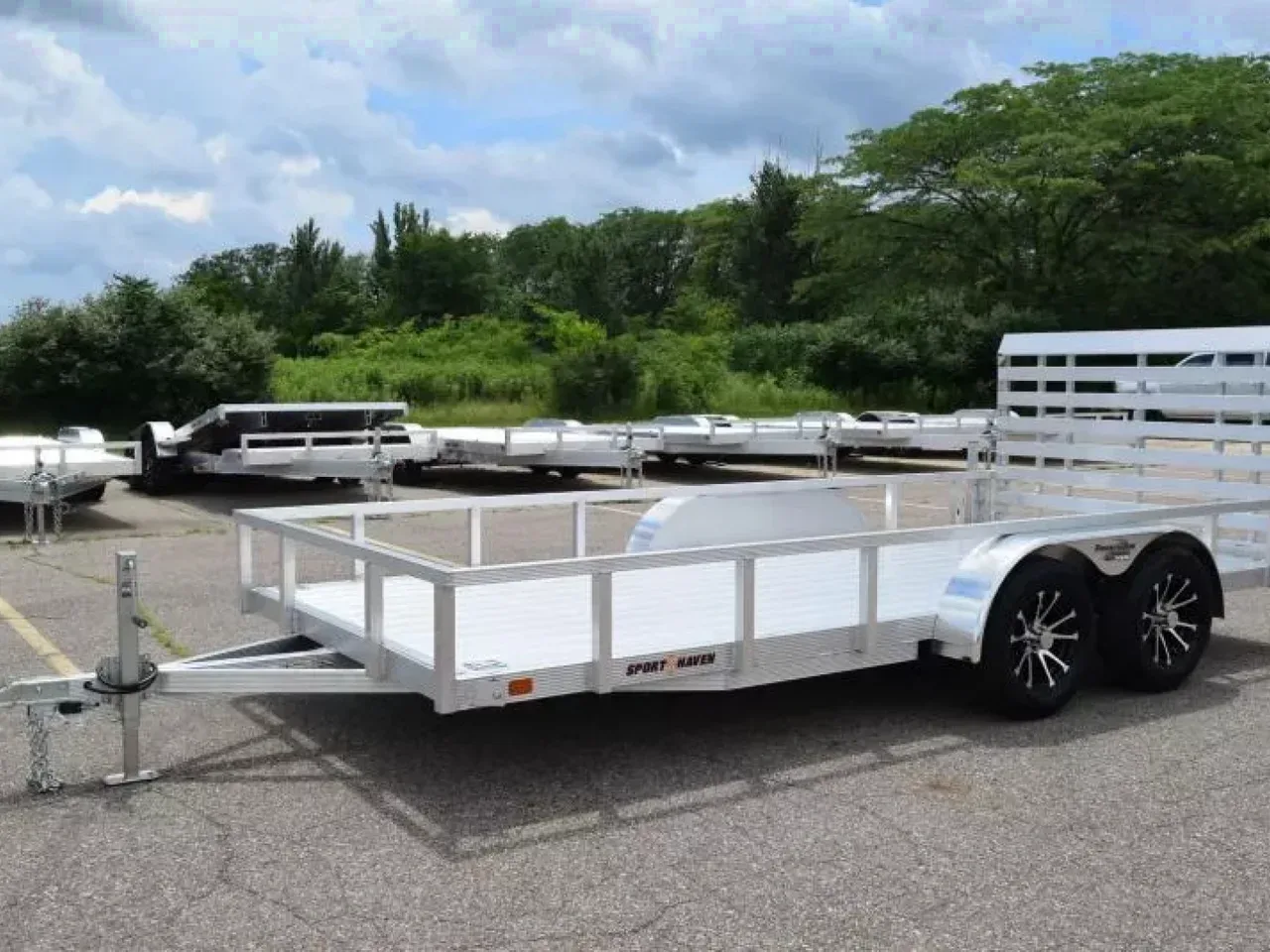 SPORT HAVEN 7x16 DELUXE OPEN UTILITY TRAILER w/ HD REAR RAMP GATE