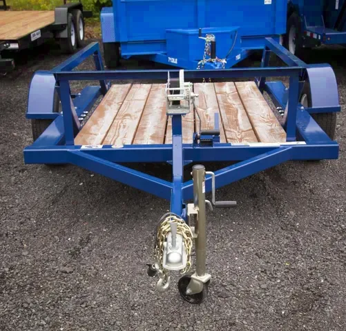 8ft Utility Trailer-Blue with Wood Decking
