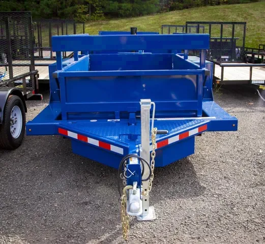 Blue 10ft Ground Level Loading Utility Trailer