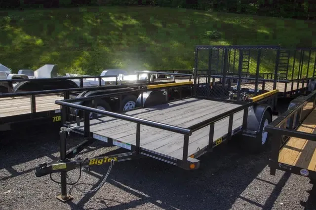 12ft Landscape Trailer Black  w/Wood Decking