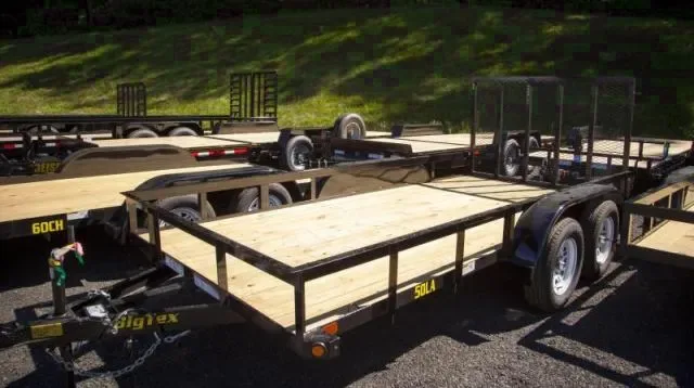 12ft Utility Trailer Black with Wood Deck-4 D-Rings