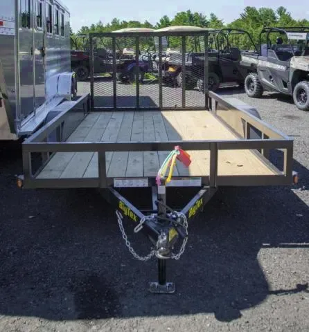 12ft Tandem Axle Utility Trailer-Black Steel Frame w/Pressure Treated Deck