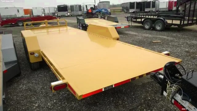 Yellow 22ft Steel Deck Tilt Bed Equipment Trailer