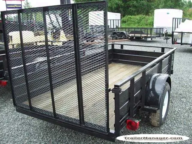 Utility Trailer 10ft Single Axle Rear Gate-Solid Sides