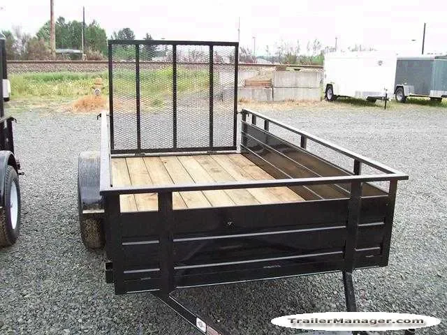 10ft Single Axle Black Utility Trailer w/Solid Steel Sides