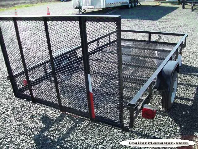 Steel 8ft Single Axle Utility Trailer-Mesh