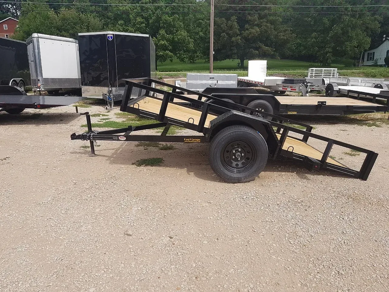 2025 MEB 77 x10 Angle Iron Tilt Utility Trailer w/Board Holders