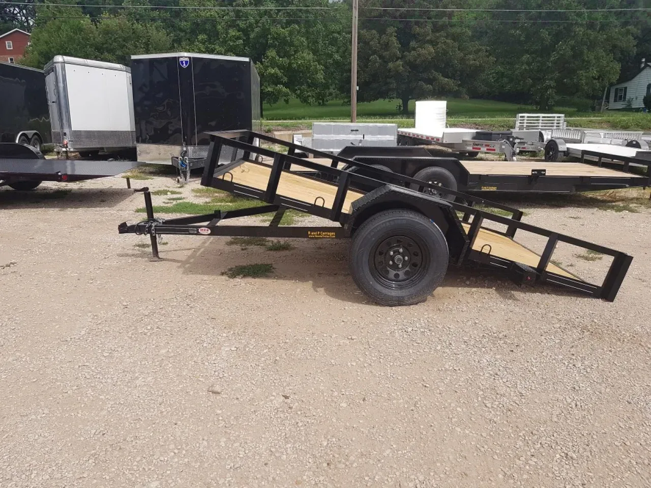 2026 MEB 77 x10 Angle Iron Tilt Utility Trailer w/Board Holders