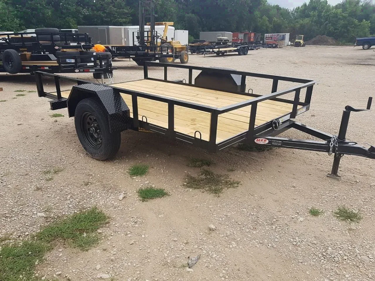 2026 MEB 77 x10 Angle Iron Tilt Utility Trailer w/Board Holders