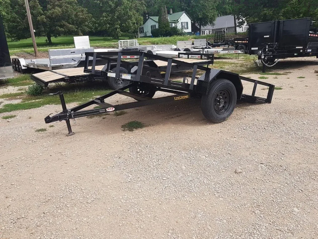 2026 MEB 77 x10 Angle Iron Tilt Utility Trailer w/Board Holders