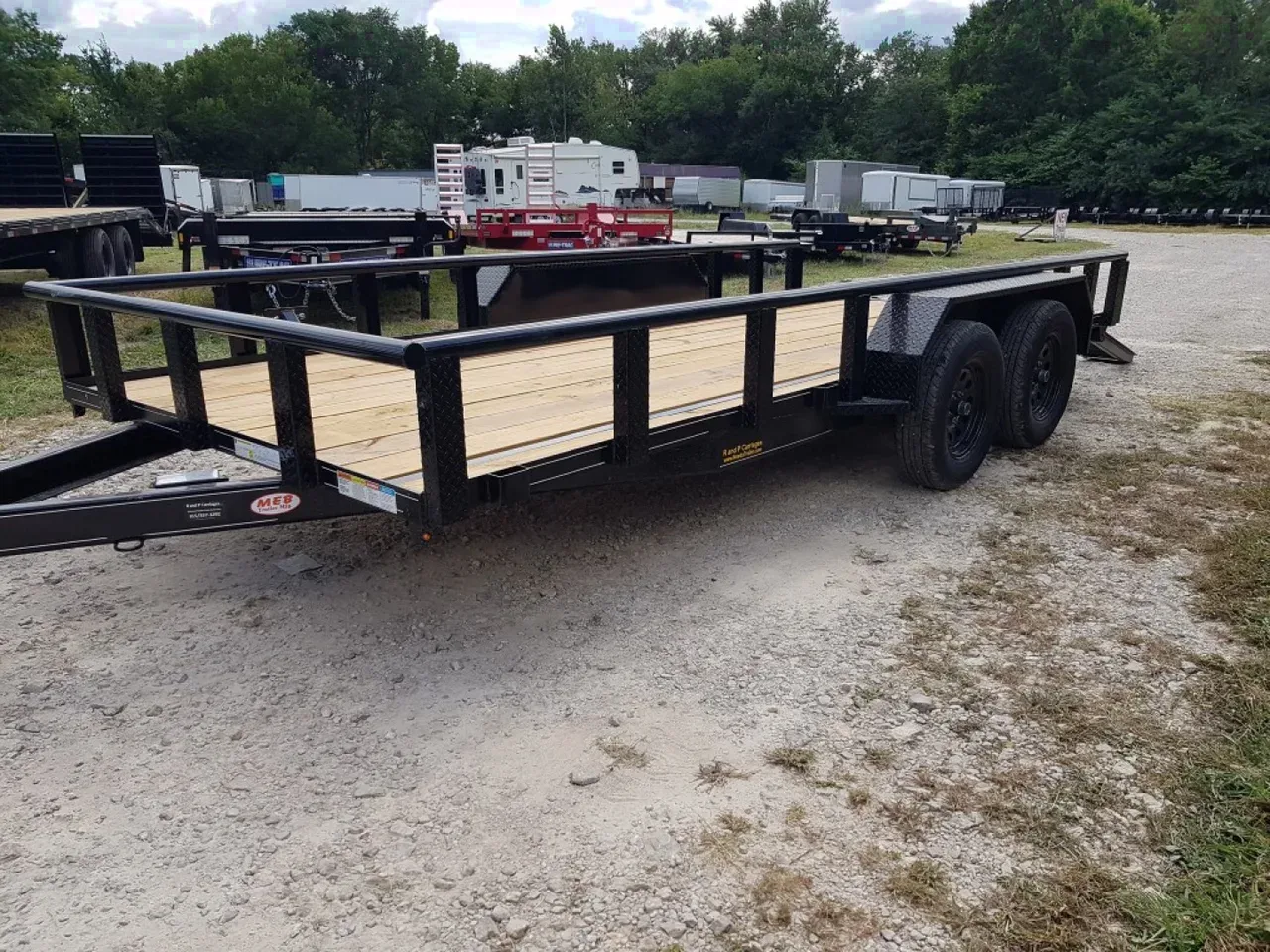 MEB 83 x16 Pipetop Utility Trailer wSlide in Ramps and Brake