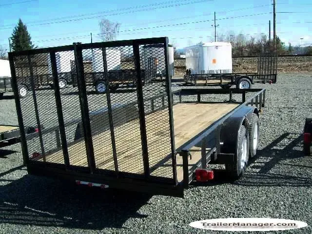 16ft Tandem Axle Black Utility Trailer