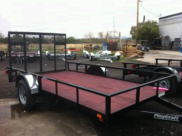 12FT Black Utility Trailer 3500 lb Single Axle