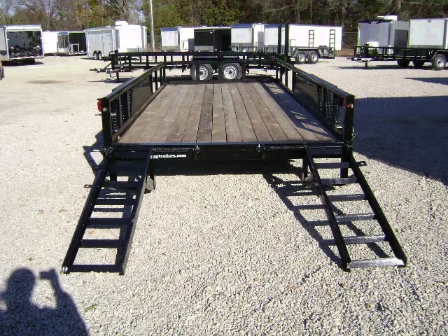 16ft Black Equipment Trailer w/Slide In Ramps