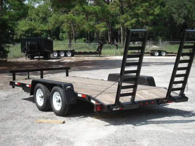 16ft Equipment Trailer w/Dovetail and Stand Up Ramps