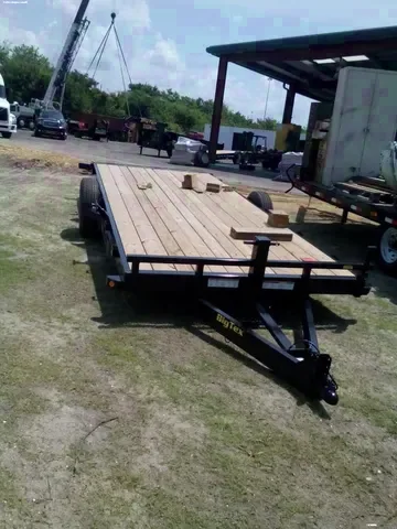 22ft Equipment Trailer Black w/Stand up Ramps