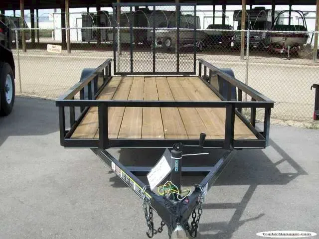 14ft Single Axle Black w/Wood Flooring