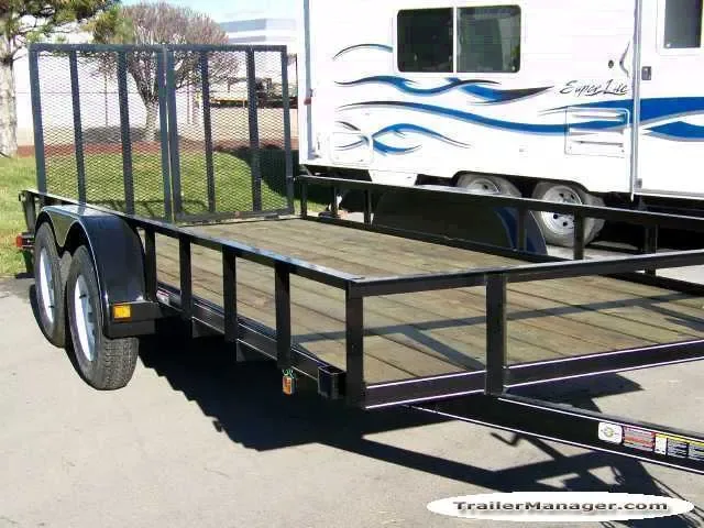 16ft Tandem Axle Black w/Wood Deck