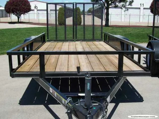14ft Tandem Axle Black w/Wood Deck