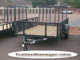 Black with Wood Deck 12ft Utility Trailer