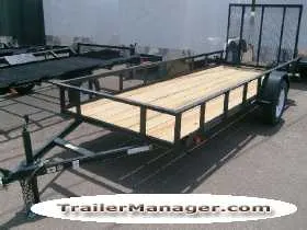 Black 12ft Wood Floor Utility Trailer