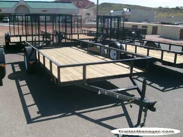 Steel 12ft SA Black Utility Trailer