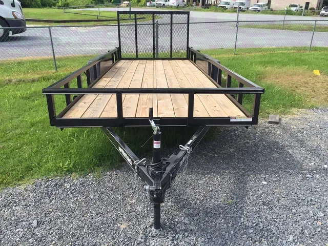 Black w/Wood Deck 18ft Utility Trailer