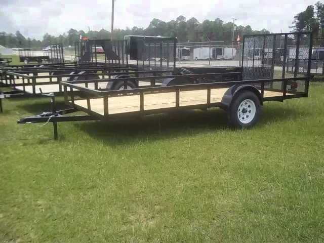 12FT BUMPER PULL SA BLACK UTILITY TRAILER