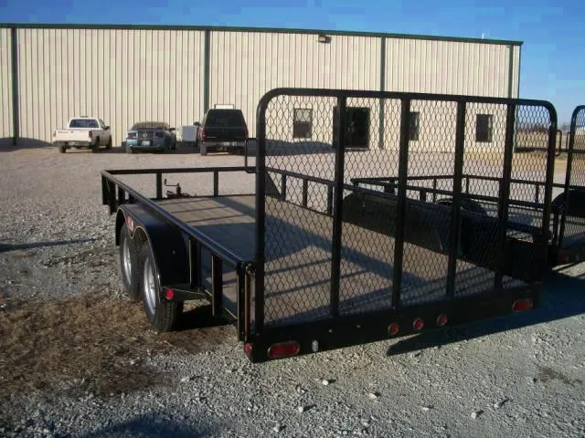 16ft  Utility Trailer w/Tandem 3500lb Axles Wood Deck