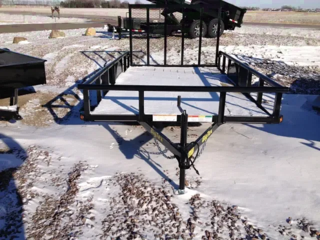 Black 12 ft  ATV Trailer With Rear and Side Ramp
